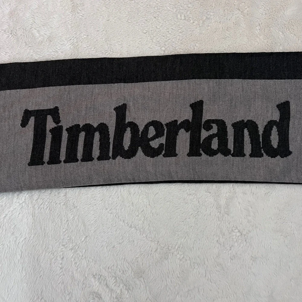 Timberland Grey‎ Charcoal Logo Knit Scarf T101114C Long Scarf New With Tags